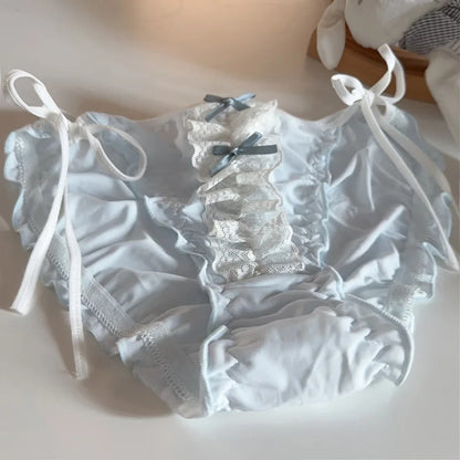 Kawaii Darling Ribbon Doll Panties in soft blue pastel with dolly Lolita ddlg cutecore vibes