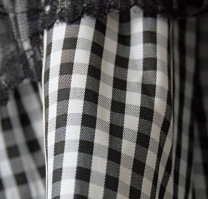 Kawaii plaid prairie mini skirt with ruffle hem for DDLG, ABDL, cutecore, and little aesthetic soft cowgirl outfits