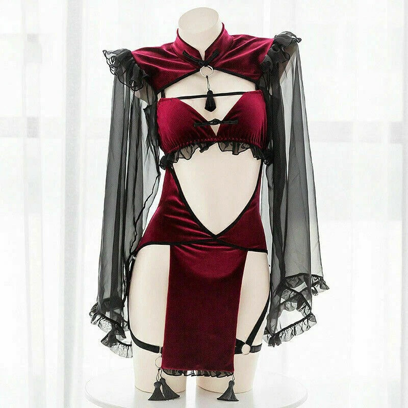 Kawaii DDLG lingerie Queen of Black Hearts, sexy, occult, obsession aesthetic