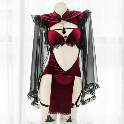 Kawaii DDLG lingerie Queen of Black Hearts, sexy, occult, obsession aesthetic