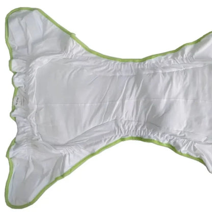 Back view of Kawaii Animal Parade Diaper with snug elastic waistband and comfy, secure fit