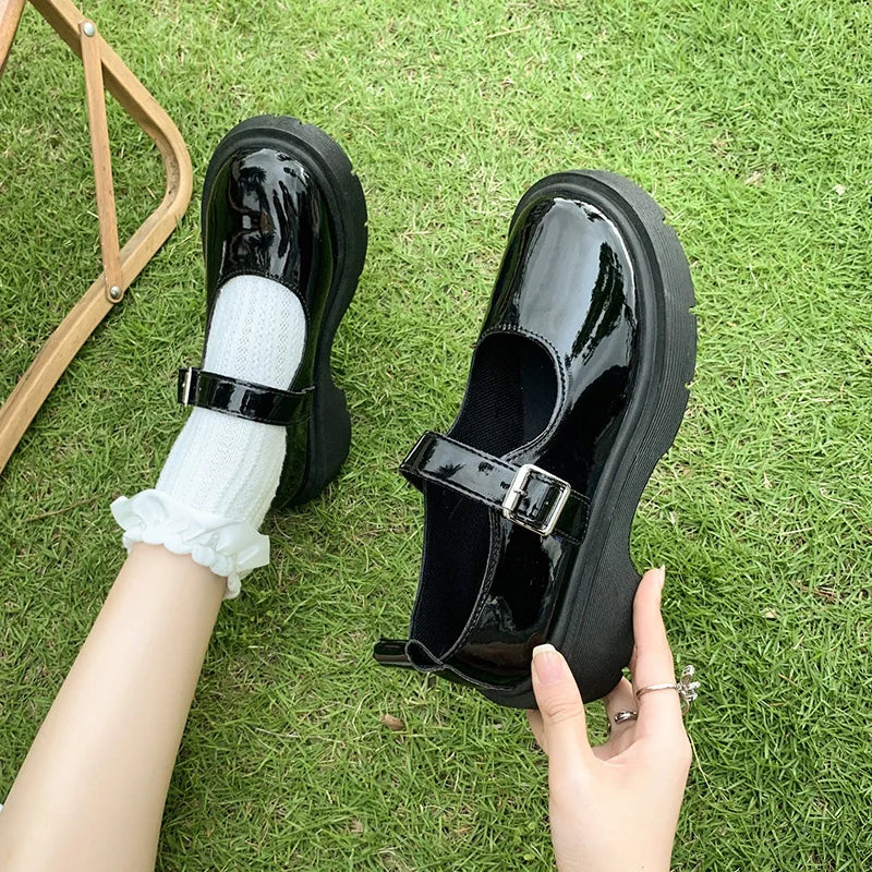 Kawaii Dollstep Buckle Flats ideal for DDLG and ABDL fashion, dollcore inspired