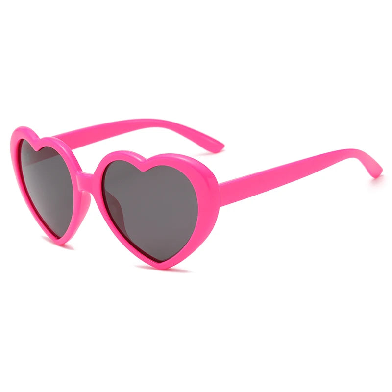 Bright pink Free Spirit Love Sunglasses kawaii ddlg abdl pastel heart-shaped lenses