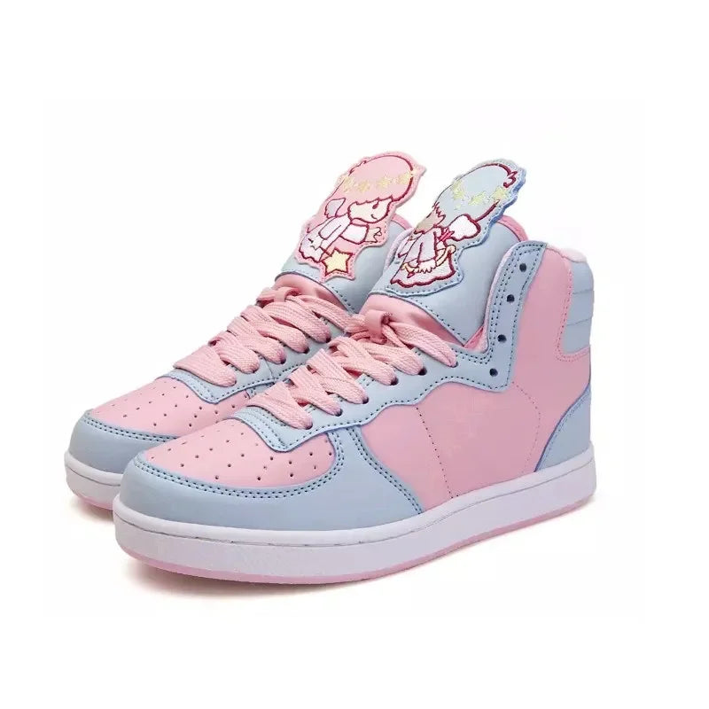 Kawaii Halo Cherub pastel sneakers with angel designs for playful DDLG & ABDL cutecore outfits