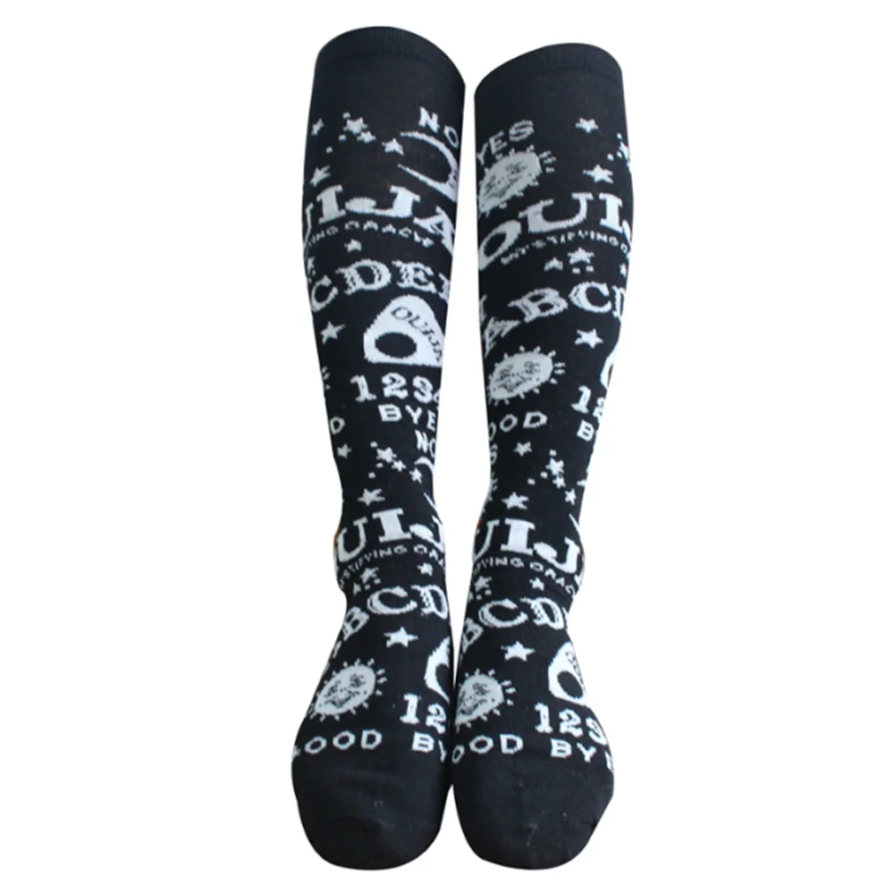 Kawaii occult duality black and white stockings with mystical symbols for playful DDLG & ABDL outfits