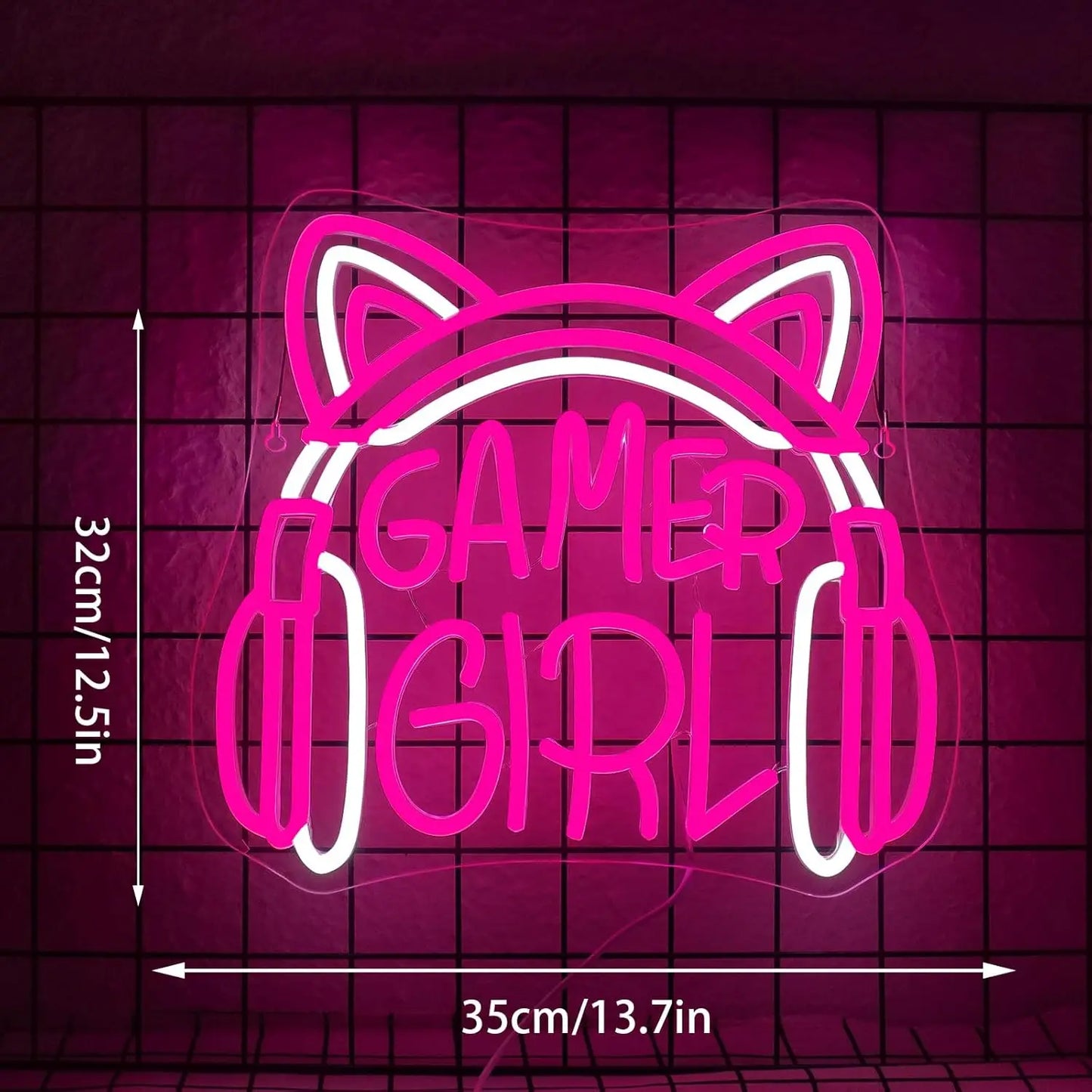 kawaii pastel pink gamer neon sign for littlespace and ABDL cozy room vibes