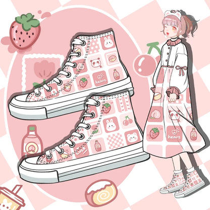 Kawaii Pastel Moodboard Sneakers designed for DDLG, ABDL, and cutecore outfits