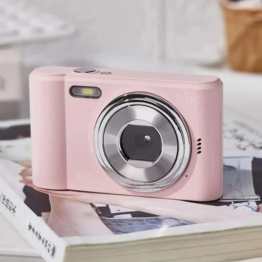 Kawaii pink retro camera with soft girlcore aesthetic for ddlg and beginner cuties