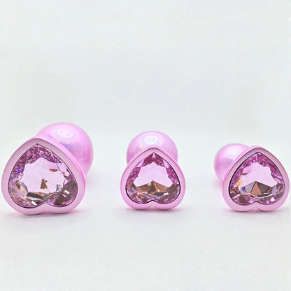 Kawaii holographic pink heart plug, body-safe silicone, perfect for DDLG play and cutecore vibes