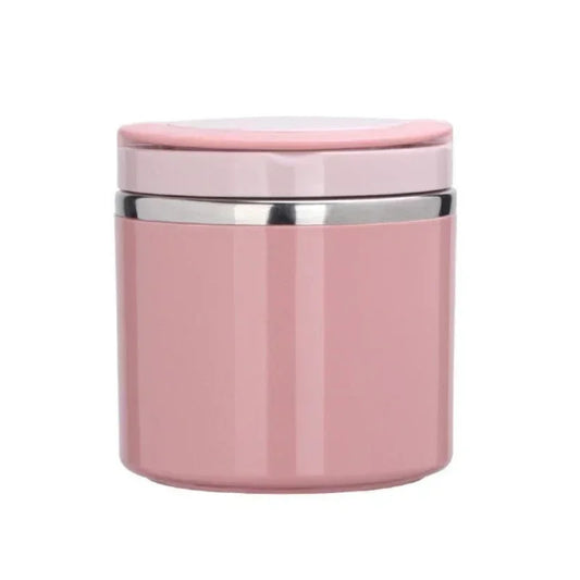 Kawaii pink thermal food jar with compact design and leak-proof multi-functional lid