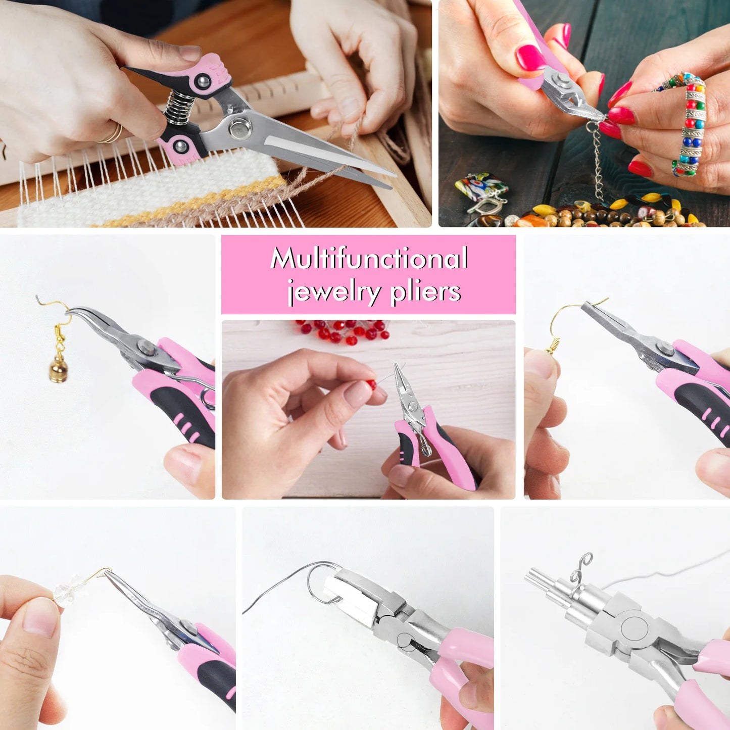 Kawaii pink tool bag with mini pliers set, perfect for DDLG creators
