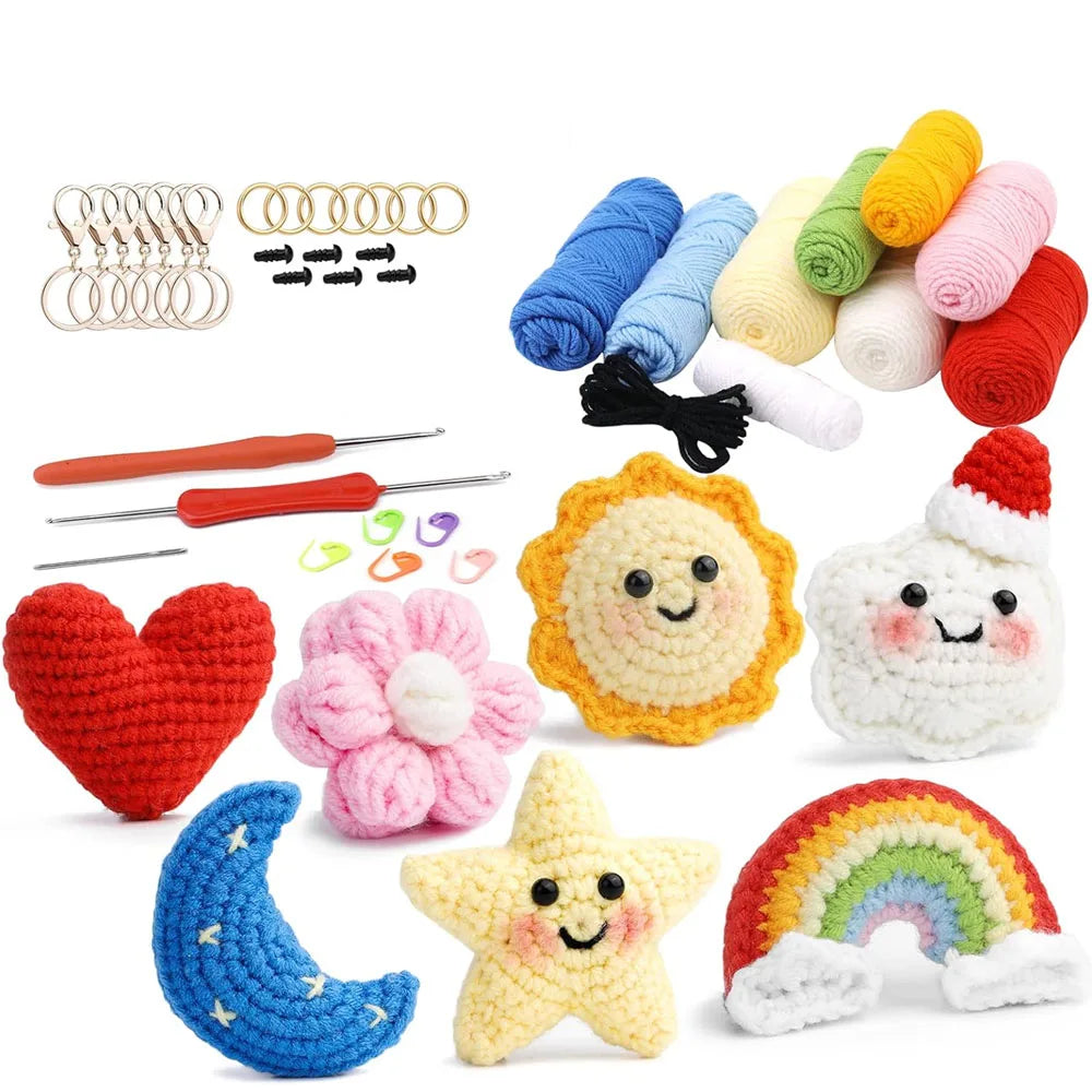 DIY kawaii pixie crochet kit for cute keychains and plush pendants