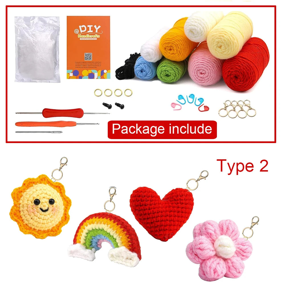 Pastel kawaii crochet kit for pixie keychains, plushies, and DDLG cutecore play