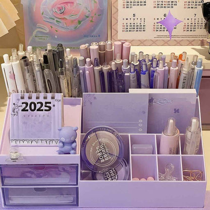 Kawaii pastel purple little space organizer for pens, makeup brushes, jewelry, charms, and cutecore desk accessories 🌸💜