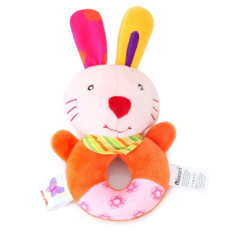 Kawaii rabbit plush rattle for babygirl play, perfect for ddlg, abdl, and soft girl sensory toys.