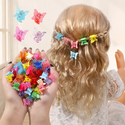 Kawaii Rainbow Butterfly Hair Clips, pastel princess hair accessories for ddlg, babycore, and cutecore outfits