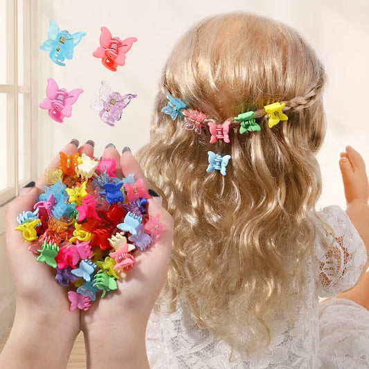 Kawaii Rainbow Butterfly Hair Clips, pastel princess hair accessories for ddlg, babycore, and cutecore outfits