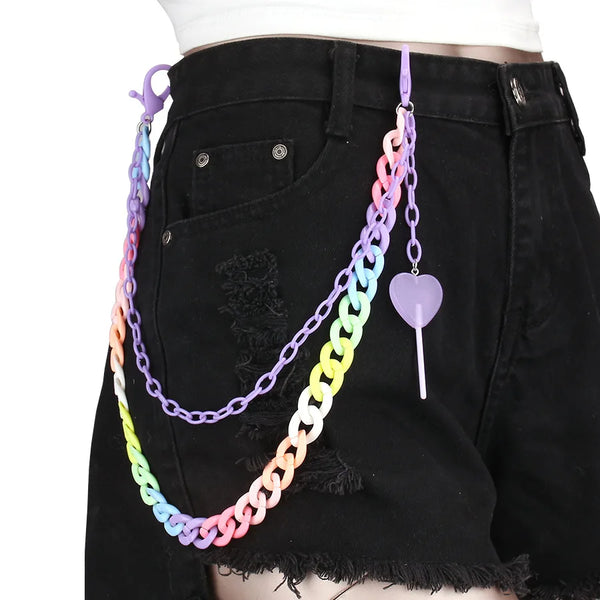 Kawaii Rainbow Lollipop Keychain