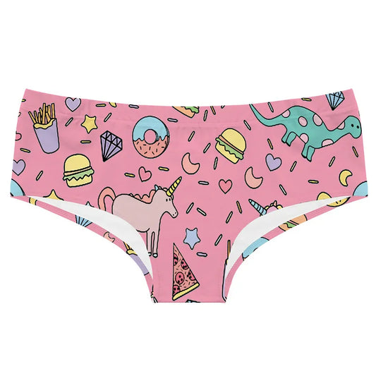 Kawaii rainbow playground panties in pastel tones, ultra-soft fabric, perfect for DDLG and ABDL cutecore styles