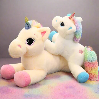 Kawaii Rainbow Unicorn Plushie, soft and cuddly, ideal for cutecore, DDLG, and ABDL play
