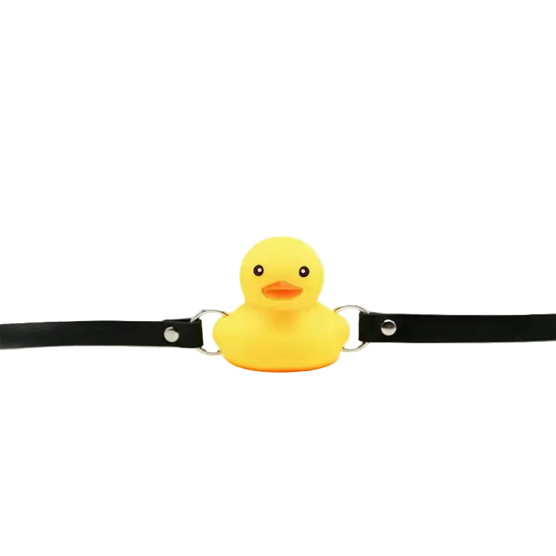 Kawaii Rubber Ducky Choker Gag, kinky fetish play, soft girl DDLG accessory, adjustable and playful