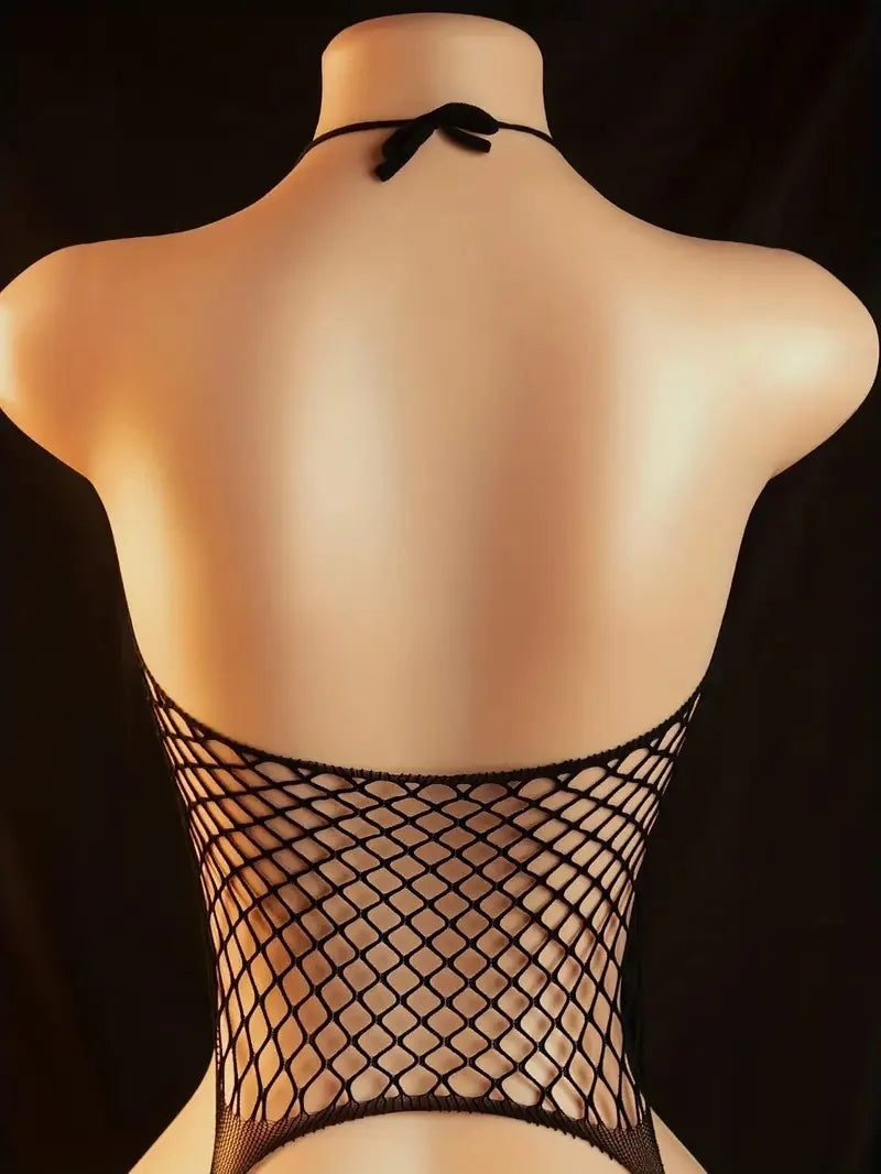 Kawaii Sexy Rhinestone Baby Doll Bodysuit with off-shoulder long sleeves