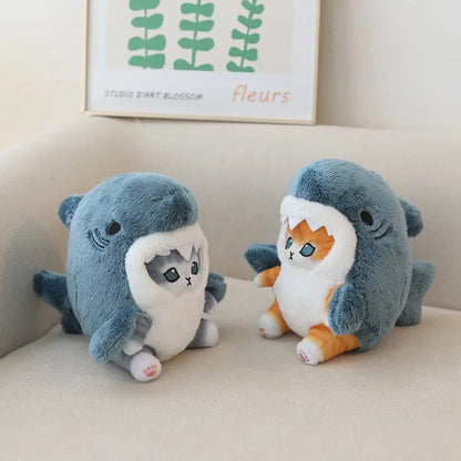 2-pack colorful kawaii Sharkie plushies, pastel shark-cat stuffed toy for pastel décor & hugs