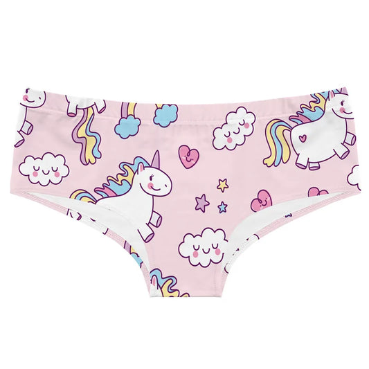 Kawaii slumber party panties with pastel unicorn & cloud print for DDLG & ABDL cutecore princess vibes 🦄💕