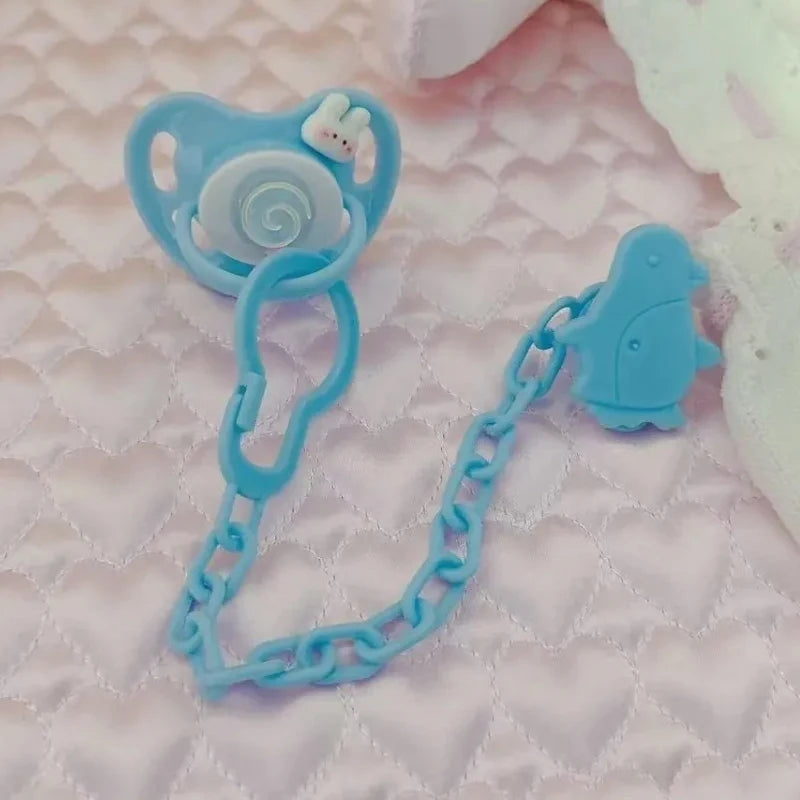 Kawaii Sugar On Top Pacifier in blue, ABDL/DDLG friendly kawaii accessory for soft girl lifestyle