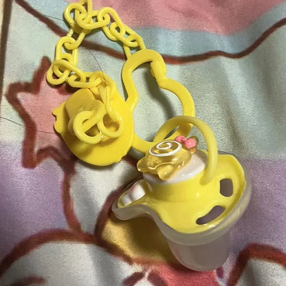 Close-up of mini animal accents on Kawaii Sugar On Top Pacifier, ABDL/DDLG kawaii accessory