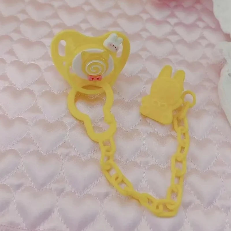 Kawaii Sugar On Top Pacifier in yellow, playful ABDL/DDLG accessory for cutecore soft girl vibes