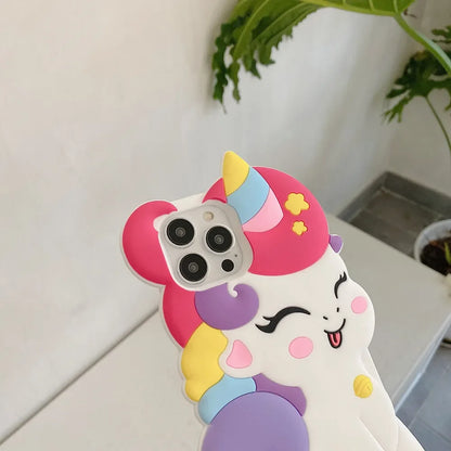 Cute purple aura unicorn phone case, soft silicone, perfect for pastel baddies and babycore lovers