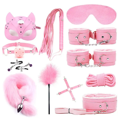 Pink 12-Piece Play Set, cute DDLG & baddie fantasy, flirty kinky accessories 