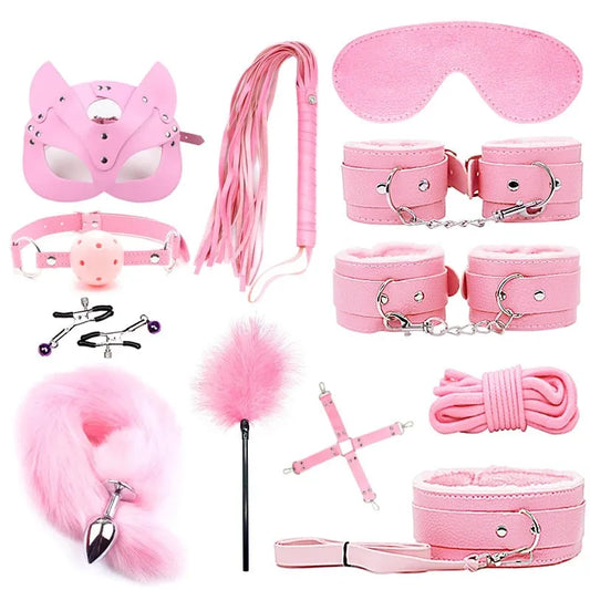 Pink 12-Piece Play Set, cute DDLG & baddie fantasy, flirty kinky accessories 