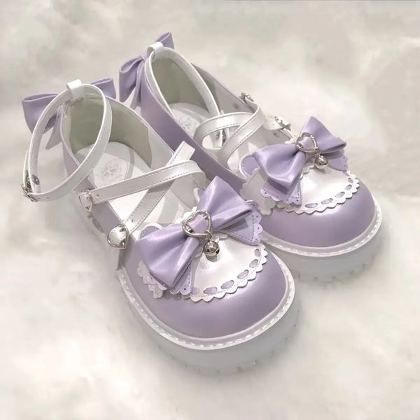 Kitty Chime Heart Strap Flats