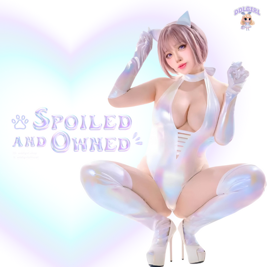 Kitty Confetti holo bodysuit set, ddlg kawaii bedroom cosplay with holographic shine and playful kitty-core accents