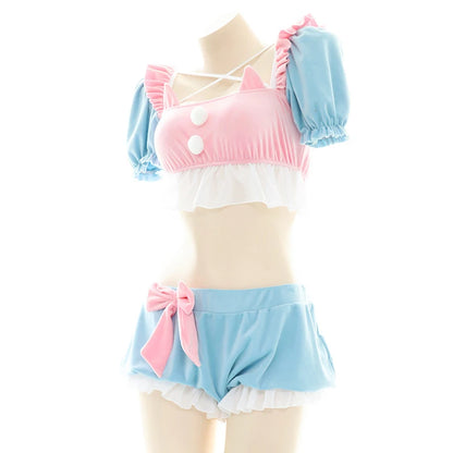Daddy Play Kitty Cream Puff Pastel Set, DDLG-ready soft girl outfit, spoiled little vibes