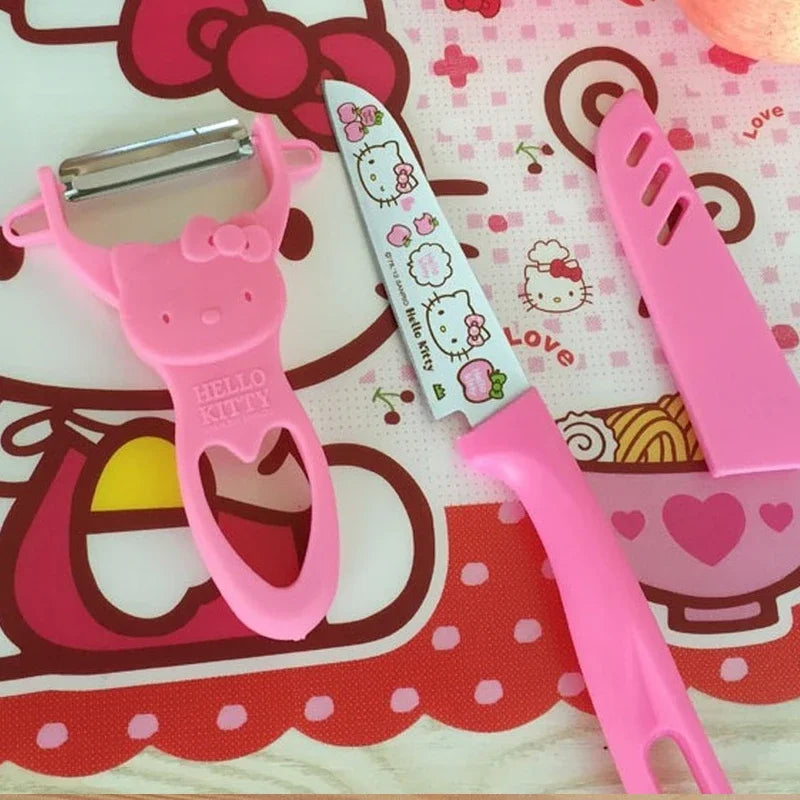 Kitty Cutie kitchen peeler & slicer duo for kawaii DDLG & ABDL cute cooking