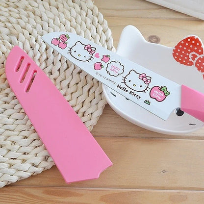 Pink kitty peeler & slicer duo for DDLG & ABDL kawaii cooking tools
