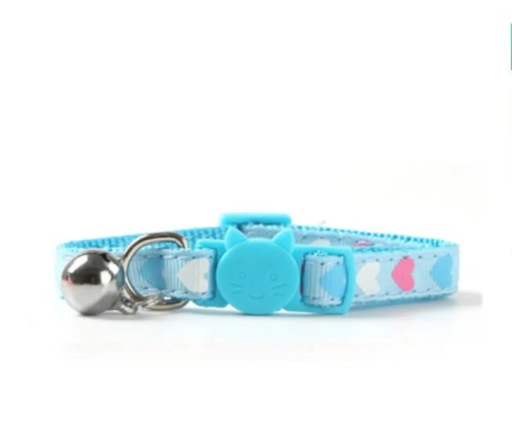 Light blue Soft Kitty collar with heart charm – adjustable kawaii choker for DDLG and soft aesthetics