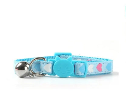 Light blue Soft Kitty collar with heart charm – adjustable kawaii choker for DDLG and soft aesthetics