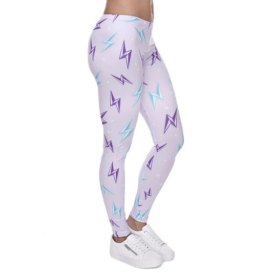 lightning babe leggings thunderbolt print soft stretch comfy high waist brat DDLG ABDL cutecore