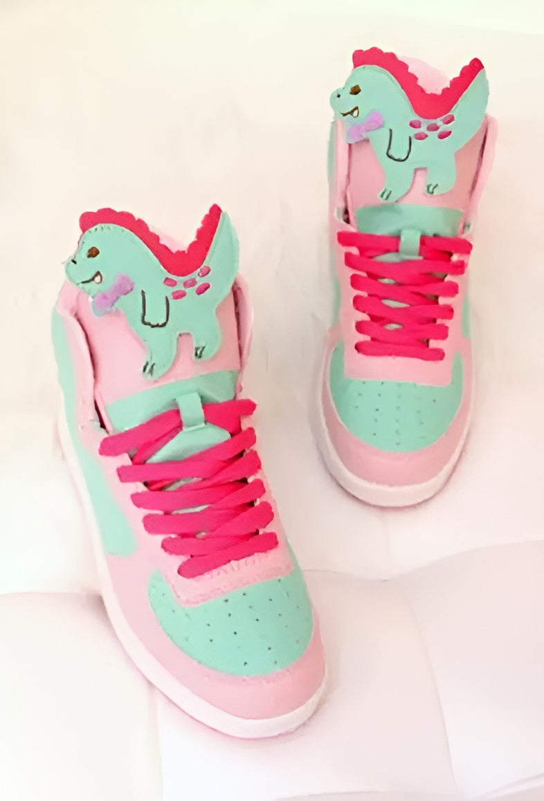 Little baddie dinosaur sneakers for cutecore outfits, kawaii aesthetics, and soft baby energy