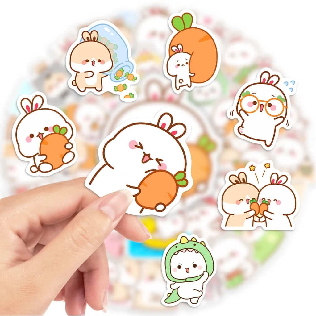 10-piece little and caregiver couple stickers pack, waterproof vinyl decals for phones, laptops, and scrapbooks