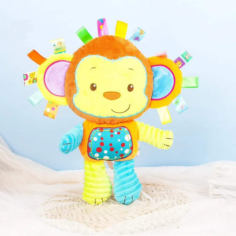 Cute plushie set including bunny, lion, elephant, monkey, colorful cutecore vibes