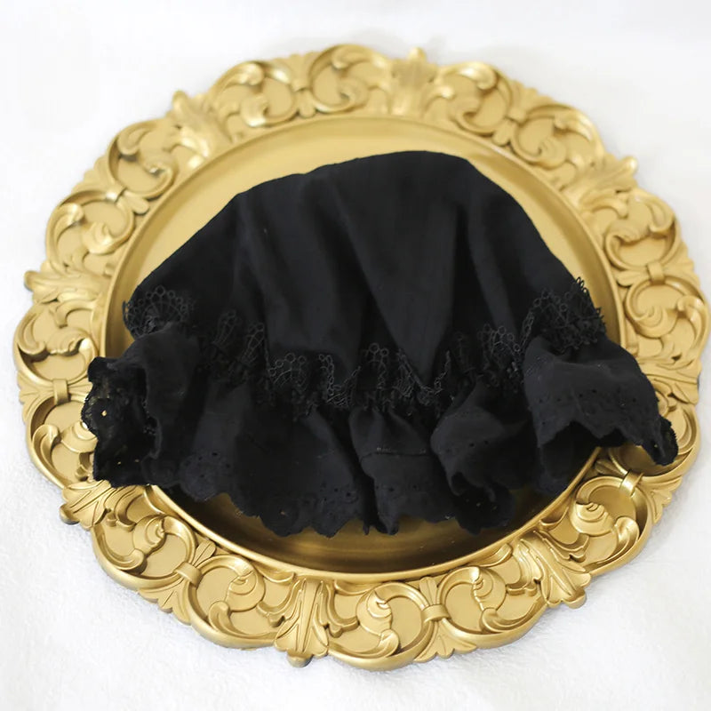 Classic black lace bonnet with timeless Victorian elegance