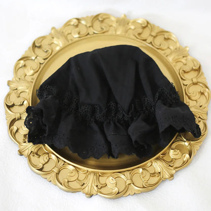 Classic black lace bonnet with timeless Victorian elegance