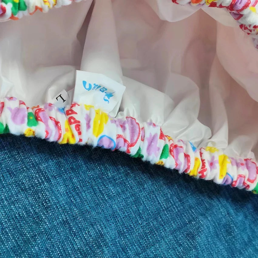 Love Bubble Rainbow Cutie Shorts with heart pattern, soft antibacterial diaper cover for ABDL and DDLG wearers