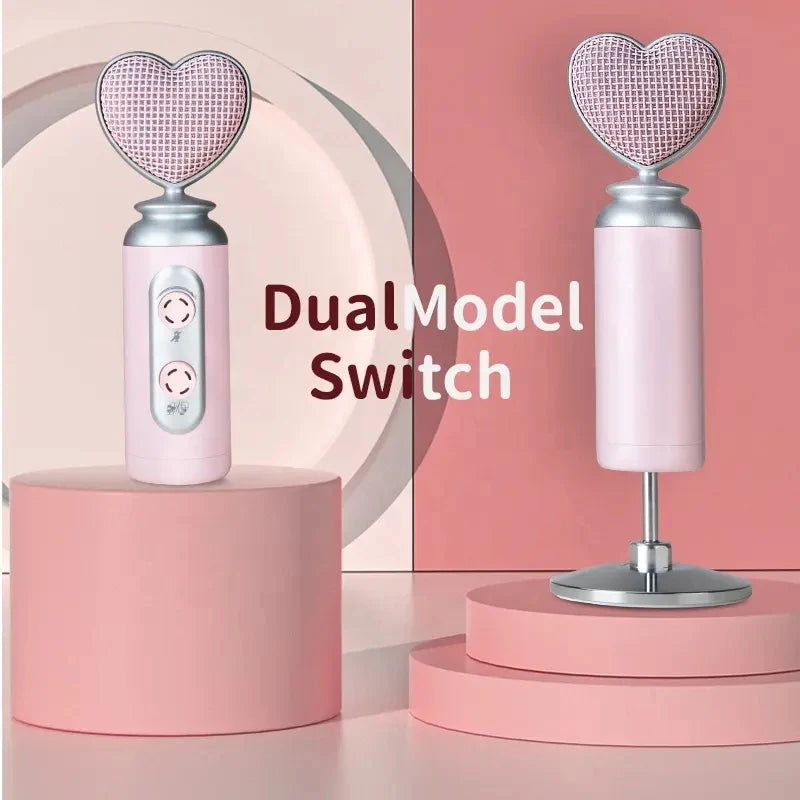 Love Tone pink USB microphone for PC or laptop with mute button and 360° stand
