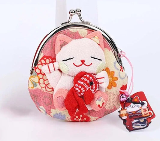 Lucky Koi Kitty Purse — mini coin pouch with cute koi fish and kitty design, perfect for DDLG, cutecore, kawaii, pastelcore, and littlespace aesthetics